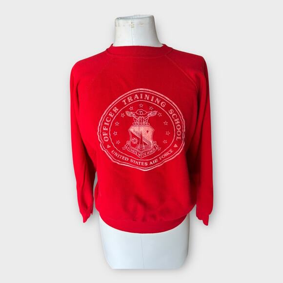 Vintage 70s/80s U.S. Air Force Officer Training School Sweatshirt sz Large Red - Picture 9 of 9